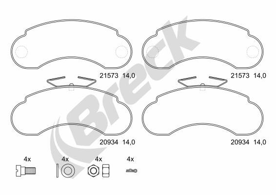 Set placute frana,frana disc 21573 00 706 00 BRECK